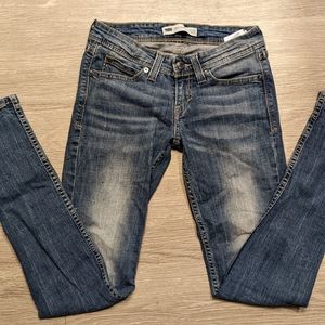 Levi's distressed blue jeans